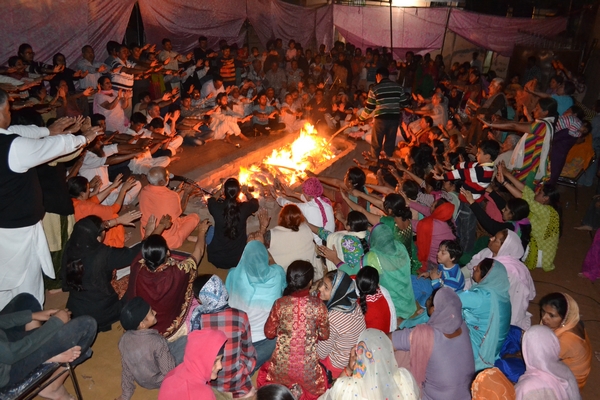 Agni Kriya on the eve of Holi at Naad Jagran Kendra, Maloya, Mohali.